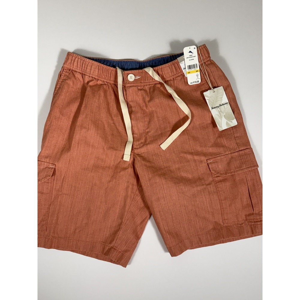 NEW - Tommy Bahama Linen The Dream Cargo 9 Shorts Men's Size M Canyon ST890017